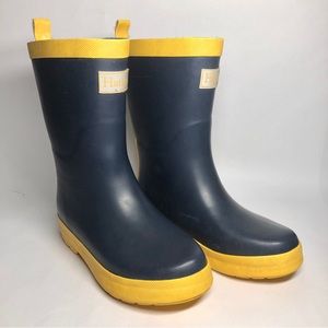 Kids Hatley Rain Boots Navy & Yellow Size 12 - Classic